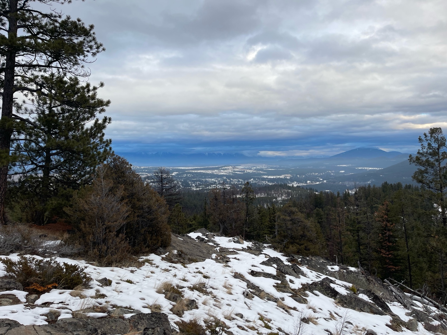Winter sunrise over the trails
